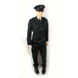 Royal Irish Constabulary uniform, comprising tunic, cap, shirt, tie trousers, shoes, and leather