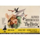 Cinema Poster. The Birds, 1963, directed by Alfred Hitchcock, starring Rod Taylor, Jessica Tandy and