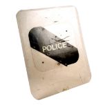 Royal Irish Constabulary, RUC riot shield. A Perspex shield emblazoned 'POLICE' with padded