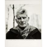 Minihan, John. (b.1946) Samuel Beckett photographed near his home, Boulevard St. Jacques, Paris,