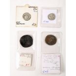 Roman coins. Vespasian Ar. denarius, AD 77-78, CAESAR VESPASIANVS AVG; laureate head right. Rev.