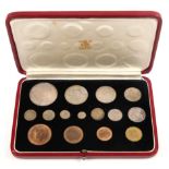 George VI, 'Coronation' Proof Set 1937, 15 coins from crown to farthing including Maundy 4d, 3d,