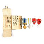 1939-45 World War II Japanese soldier's paybook and collection of medals. The Russo-Japanese War