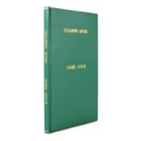 Joyce, James. Chamber Music, Elkin Mathews, London, 1918. 16mo; custom bound green cloth gilt,