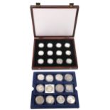 A collection of 24 silver commemorative proof coins, mainly sporting events, especially Football and
