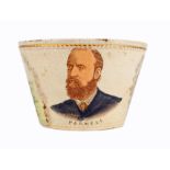 Charles Stewart Parnell, commemorative creamware sugar bowl, c.1891, transfer printed with a