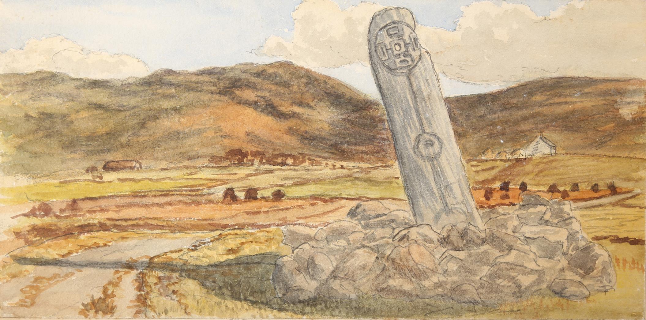 Donegal early Christian crosses, three watercolours of Station Cross, Glencolumbkille, 5" x 9½", - Image 3 of 3