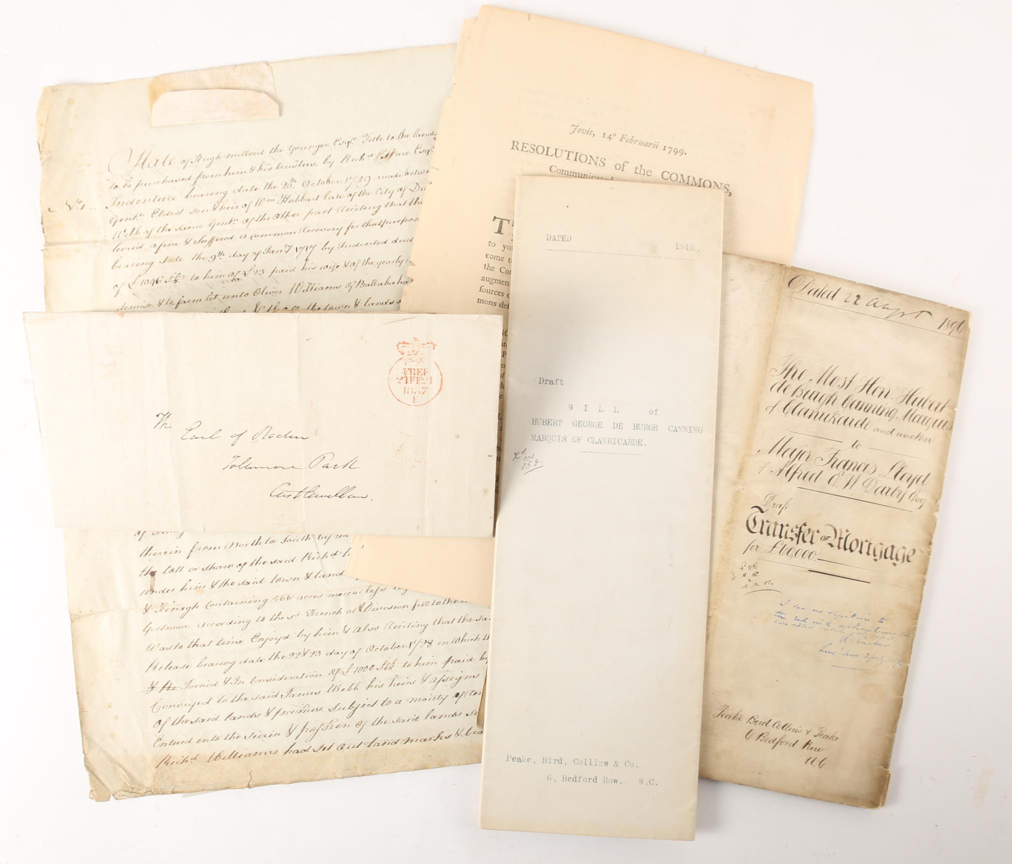 Irish legal documents. 1729 Indenture between William Hubbert, Dublin and James Web relating to a