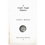 Heaney, Seamus. A Lough Neagh Sequence. Phoenix Pamphlets Poets Press 1969, wrappers (spotted).