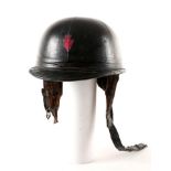 Royal Ulster Constabulary black Skulgard motorbike helmet. the crown with RUC decal.