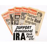 Five 1980s Sinn Fein/IRA posters, "Support Provisional IRA Cash Food Etc!", "The North - What Can