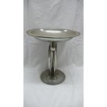 Liberty & Co. Tudric Pewter Tri-stem Tazza with honest decoration to border and mushroom