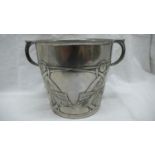 Archibald Knox for Liberty & Co. Tudric Pewter two handled ice bucket with decoration of entwined