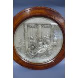 Leonard Morel - Lederil 1820-1888 fine silver plated plaque of a Pompeian lady at her toilette