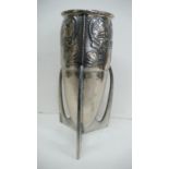 Archibald Knox for LIberty & Co - Electroplated Pewter rocket shaped vase with same design as lot