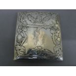 Omar Ramsden and Alwyn C.E. Carr - Silver curved cigarette case with acorn and oakleaf decoration.