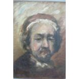Portrait of Rembrandt, oil on canvas on mahogany panel, 16 X 11ins
