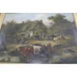 William Shayer, farm yard scene, oil on canvas, 12 X 16ins