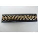 9ct gold wide bark link bracelet 50grms length 7.9ins