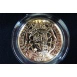 1989 Uk gold brilliant uncirculated 500th Anniversary commemorative gold £5 coin of the introduction
