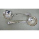 Pair of GIII silver sauce ladles of plant form - London 1806 - 3 ozt - Makers W. Ems and Fearnley