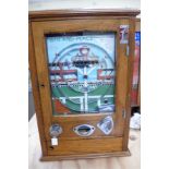 Win and place bagatelle penny slot machine in working order oak case, height 28ins X 20ins