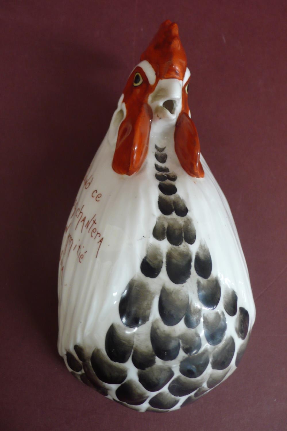 Rare Royal Worcester porcelain wall ornament of a cockerel marked "Quand ce coq Chantera mon