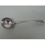 GIII silver fiddle pattern ladle - London 1811 - 7 ozt - W.M. Eley, Fearn & Chawner