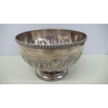 Late Victorian silver half fluted rose bowl with gadrooned border - London 1899 - 17.5 ozt