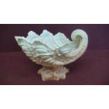 Royal Ivory porcelain fine shell shaped vase - Ht. 5 ins - length 8.5 ins