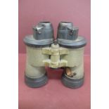 A pair of 7 x 50 Kriegsmarine U boat binoculars by Carl Zeiss. Green rubberised casing, fixed focus,