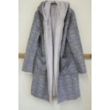 Ladies reversible cropped fur and tweed style 3/4 length coat size 12