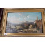 E Beaumont, Italian Lake Scene, oil on canvas, signed, 12 x 20 ins