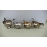 Four silver sauce boats - Birmingham 1925, 26 & 31 - 15 ozt