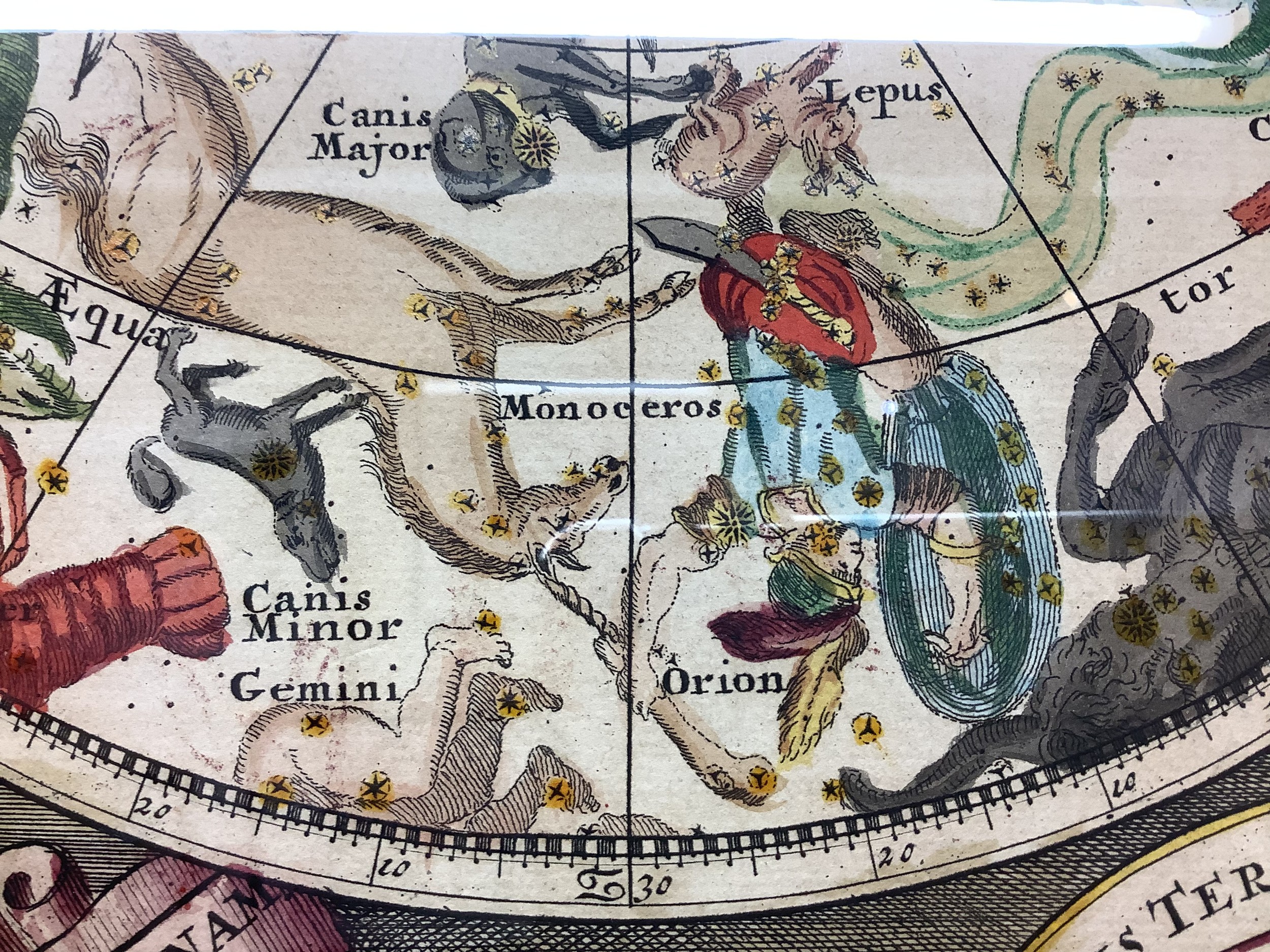 Petrus Schenck: hand-coloured printed map, Planisphaerium Coeleste: Secundum Restitutionem - Image 7 of 12