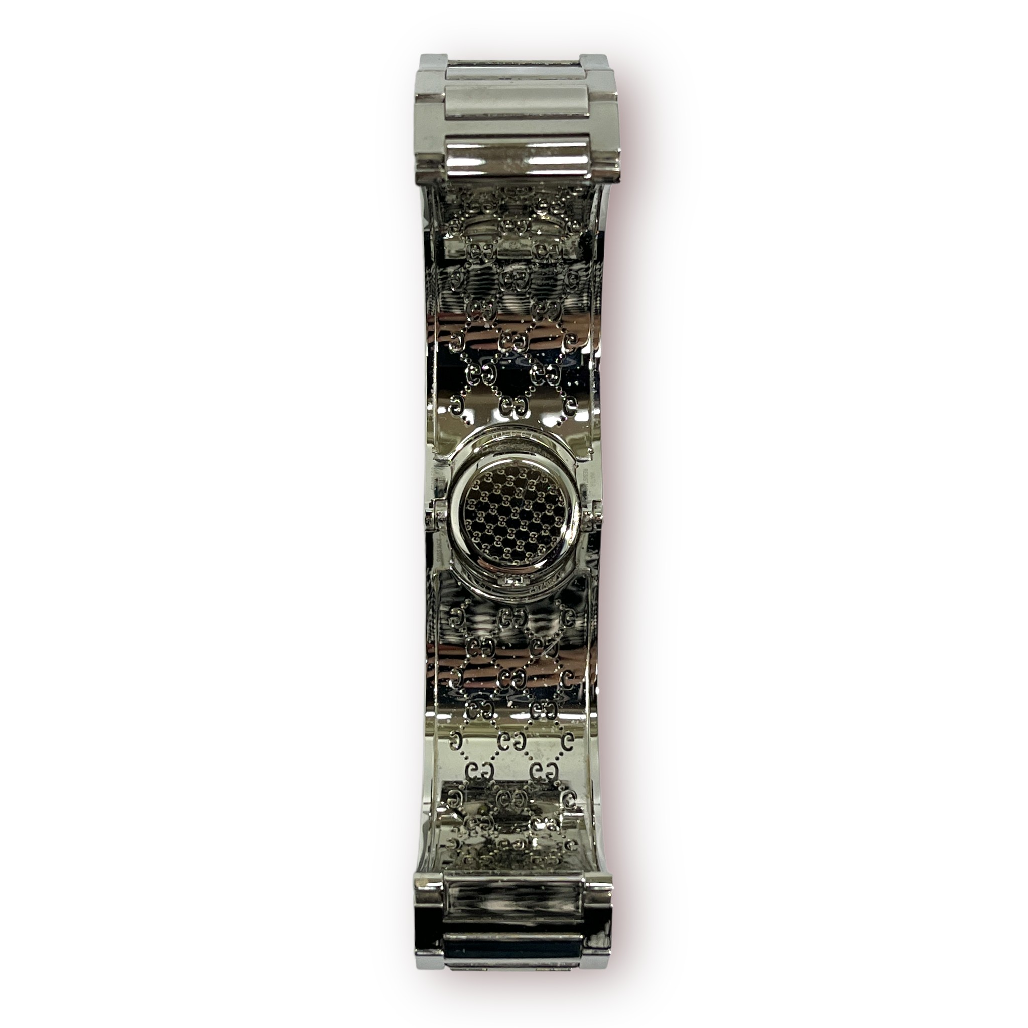 A modern ladies Gucci series 112 ‘Twirl’ bangle wristwatch, with branded silvered dial, diamond - Image 3 of 3