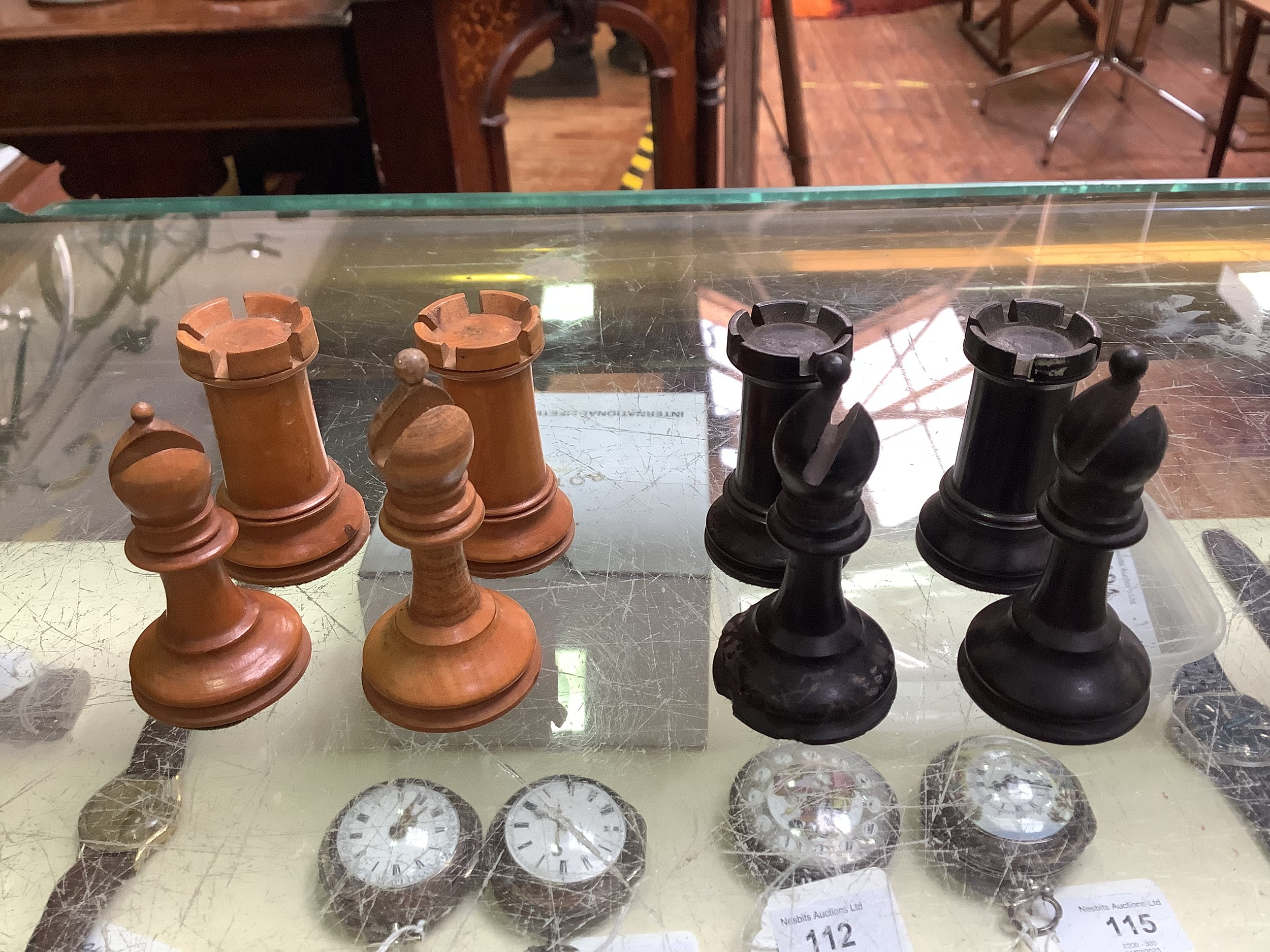 Two glass chess sets, with glass board and a wooden Staunton pattern chess set, together with two - Image 9 of 15