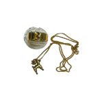 A gents 9ct yellow gold buckle ring, finger size U, together with a 9ct gold poodle pendant and