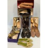 Nine pairs of Salvatore Ferragamo ladies shoes, boxed, ansd two pairs unboxed, together with two