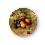 An early 20th century Royal Worcester fruit painted cabinet plate, painted and signed by Edward