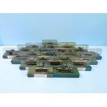 A collection of 22 various boxed DeAgostini Atlas Editions die-cast 1/1250 scale model battleships /