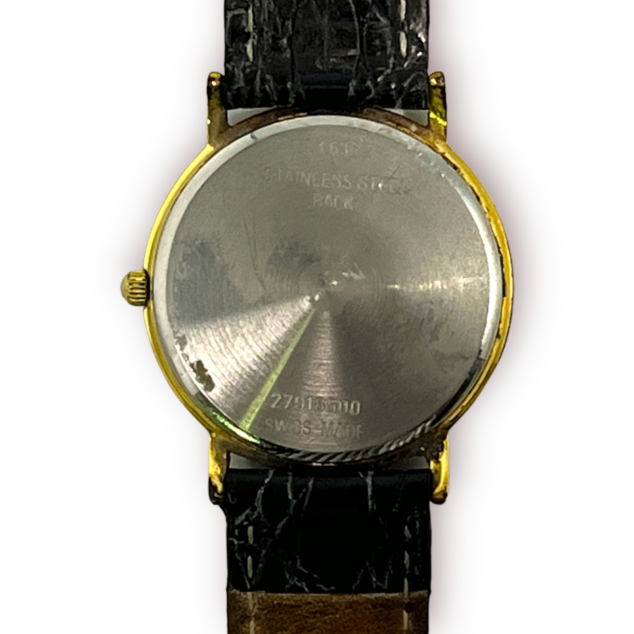 A gents gold-plated quartz Longines model L4.636.2 wristwatch, the white enamel dial with Roman - Image 3 of 4