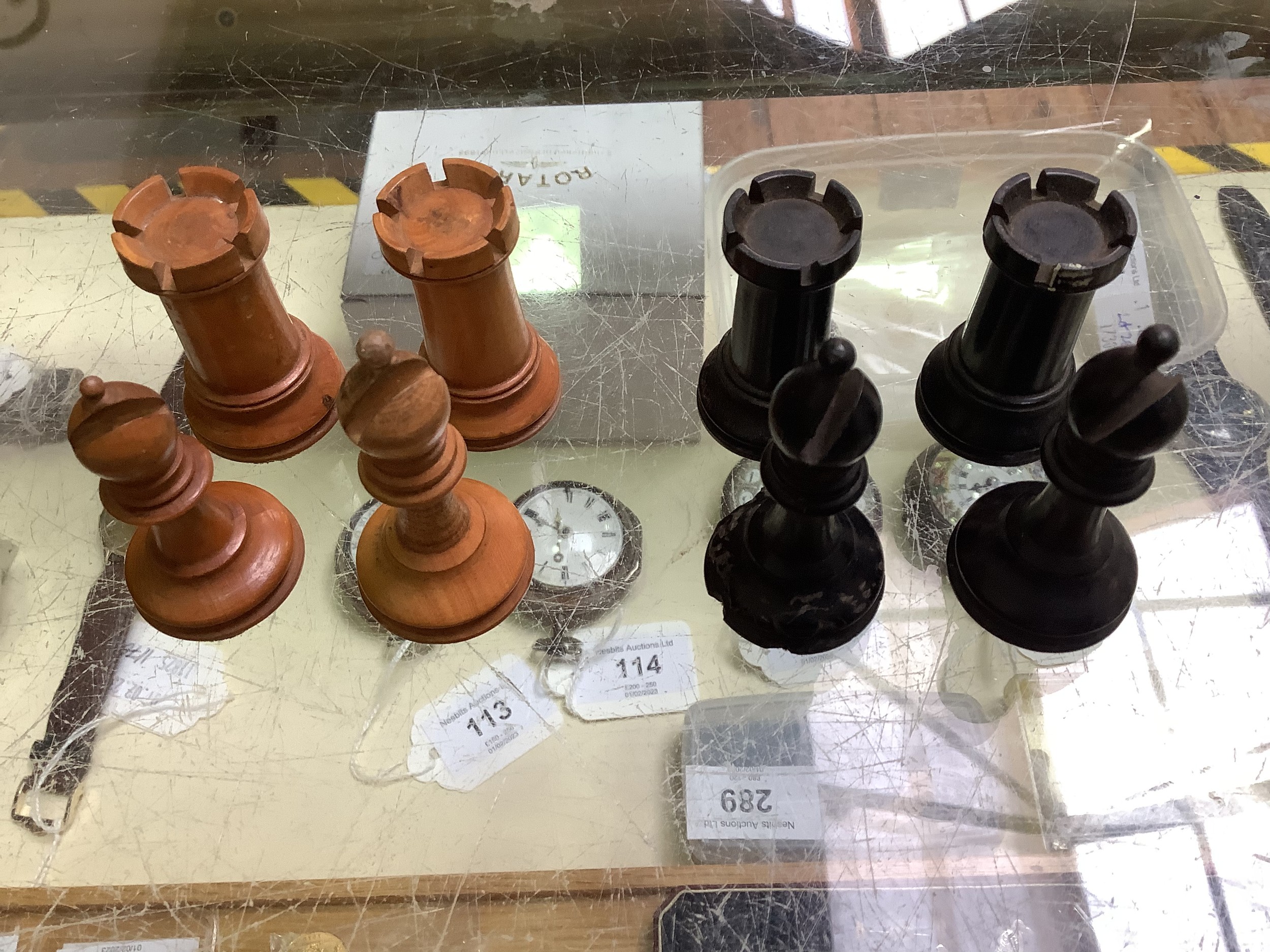 Two glass chess sets, with glass board and a wooden Staunton pattern chess set, together with two - Image 8 of 15