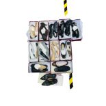 Twelve pairs of various Salvatore Ferragamo ladys shoe, including a pair of black leather sock