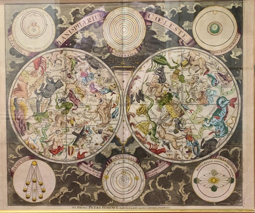 Petrus Schenck: hand-coloured printed map, Planisphaerium Coeleste: Secundum Restitutionem - Image 2 of 12