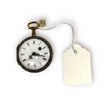 An 18th/19th century yellow metal (tests as 18ct gold) and gilt metal verge pocket watch, the