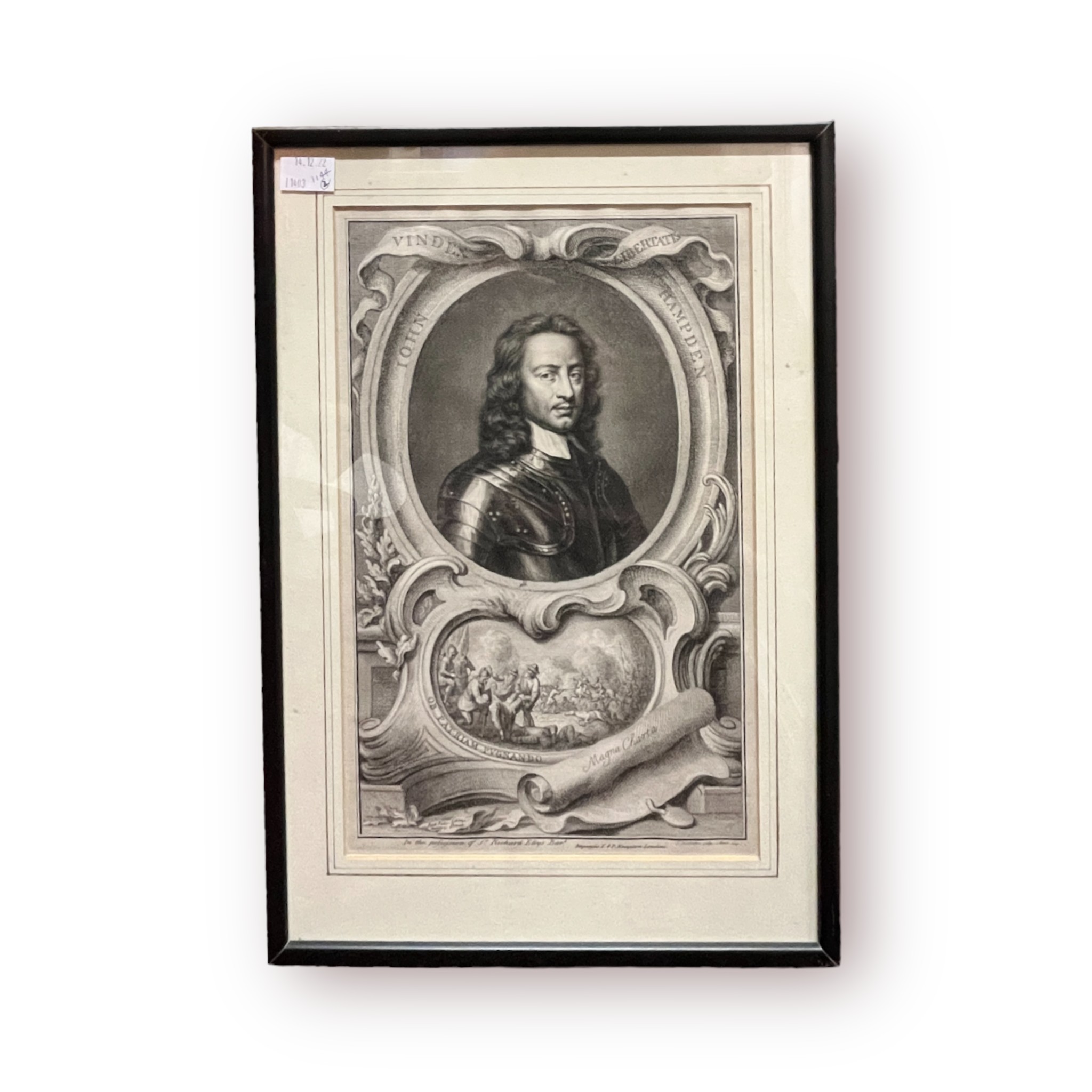 English Civil War Interest: A pair of 18th century engraved portraits, Lieutenant General Lambert - Image 3 of 3