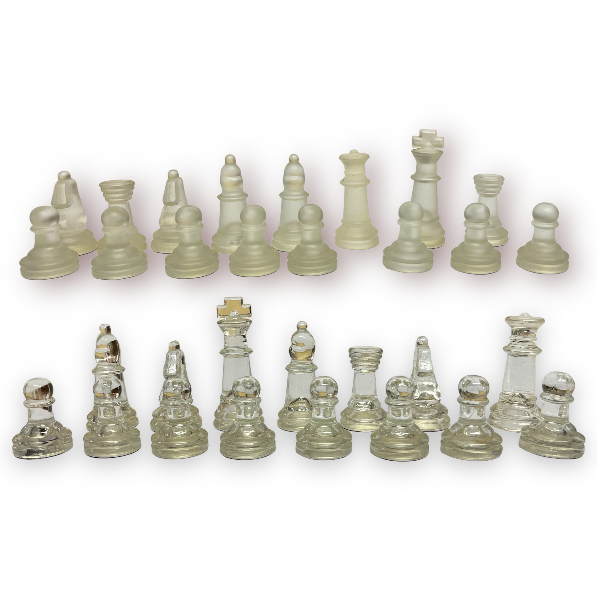 Two glass chess sets, with glass board and a wooden Staunton pattern chess set, together with two - Image 2 of 15