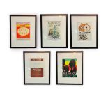 Pablo Picasso: Five framed original lithographic posters for various ceramic exhibitions, mid 20th