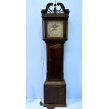 A 19th century 30-hour longcase clock, with associated eight-day moonphase painted square dial,